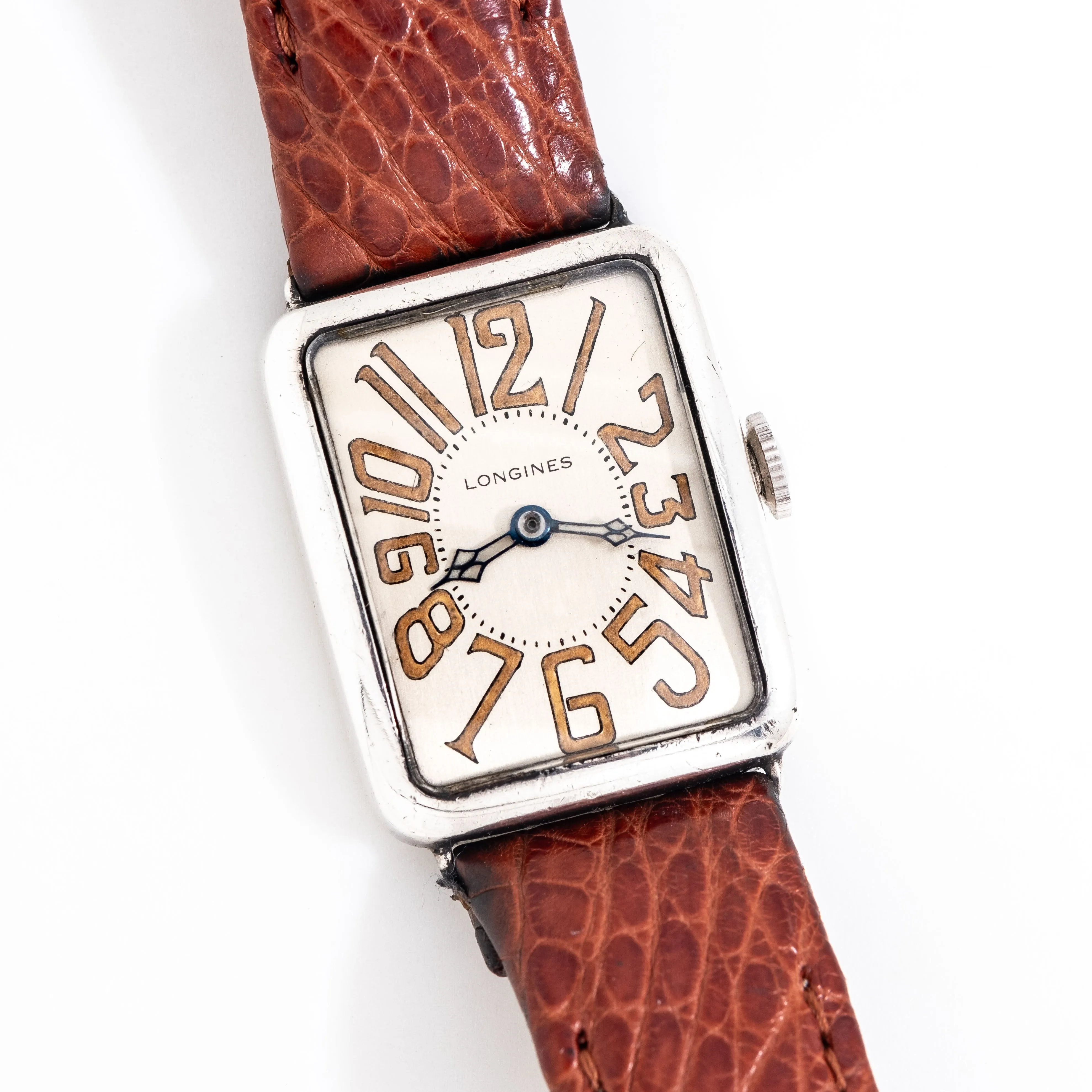 1922 Vintage Longines Silver Rectangular-shaped Watch (# 14916)