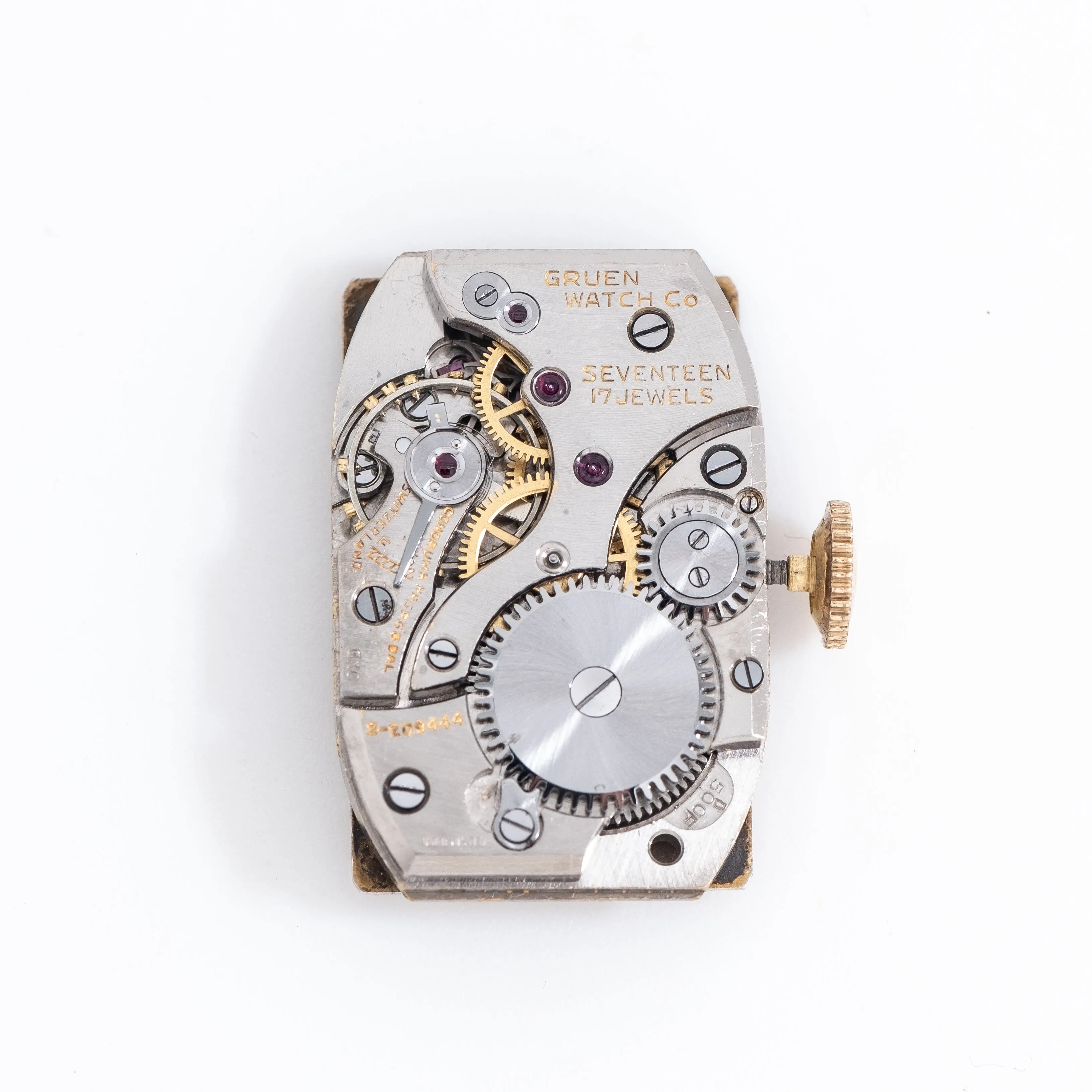 1930's Vintage Gruen Rectangular Doctor's Watch in 10k Yellow Gold Filled (# 14286)