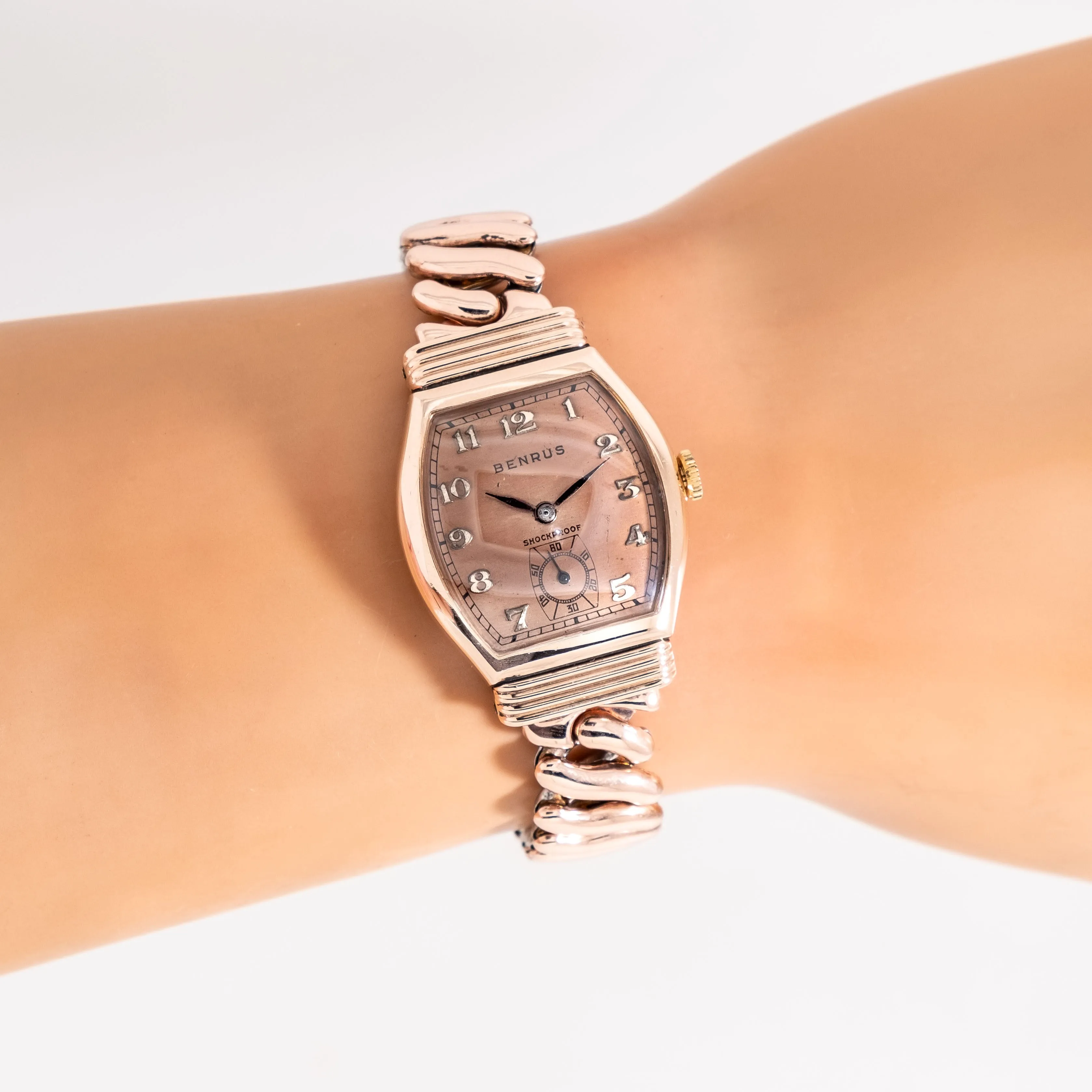 1940's Vintage Benrus 14K Rose Gold Filled Watch (# 15006)