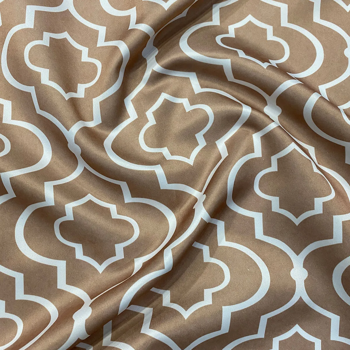 1pc - Gatsby Print (Lamour) Table Linen 120" Round - Taupe