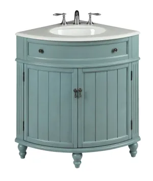 24 Inch Triadsville Freestanding White Corner Bathroom Sink Vanity