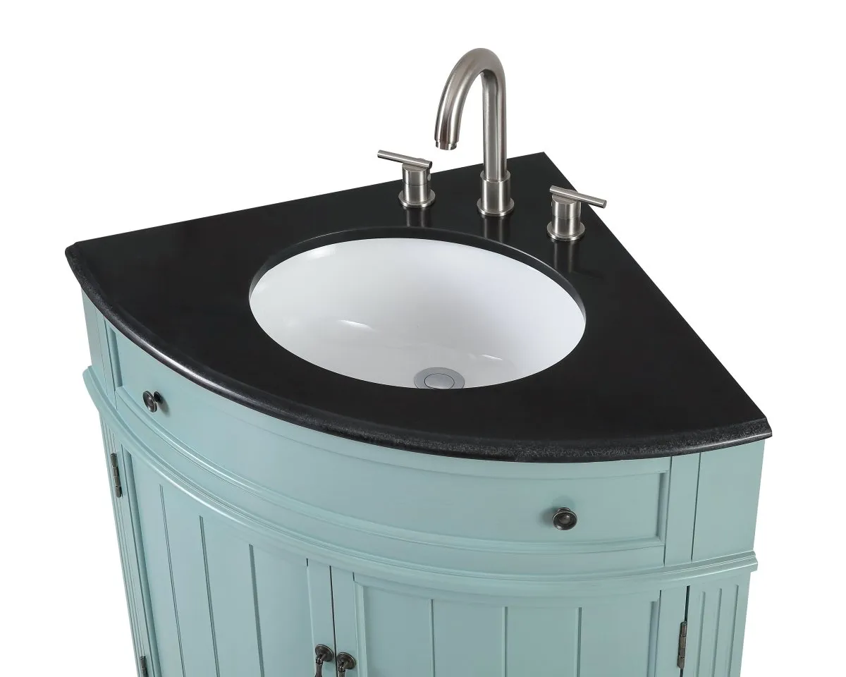 24 Inch Triadsville Freestanding White Corner Bathroom Sink Vanity