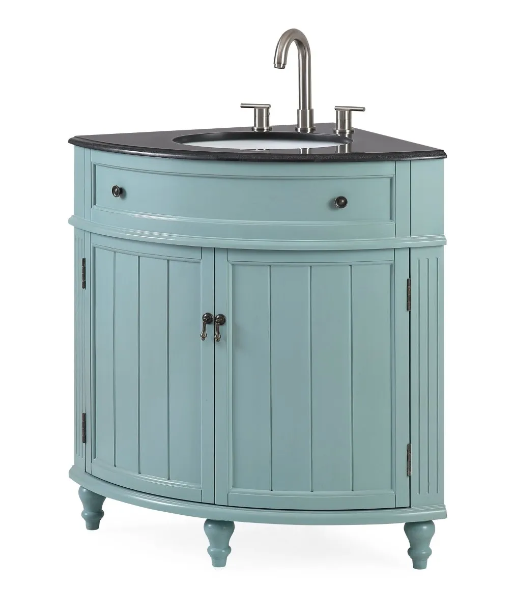 24 Inch Triadsville Freestanding White Corner Bathroom Sink Vanity
