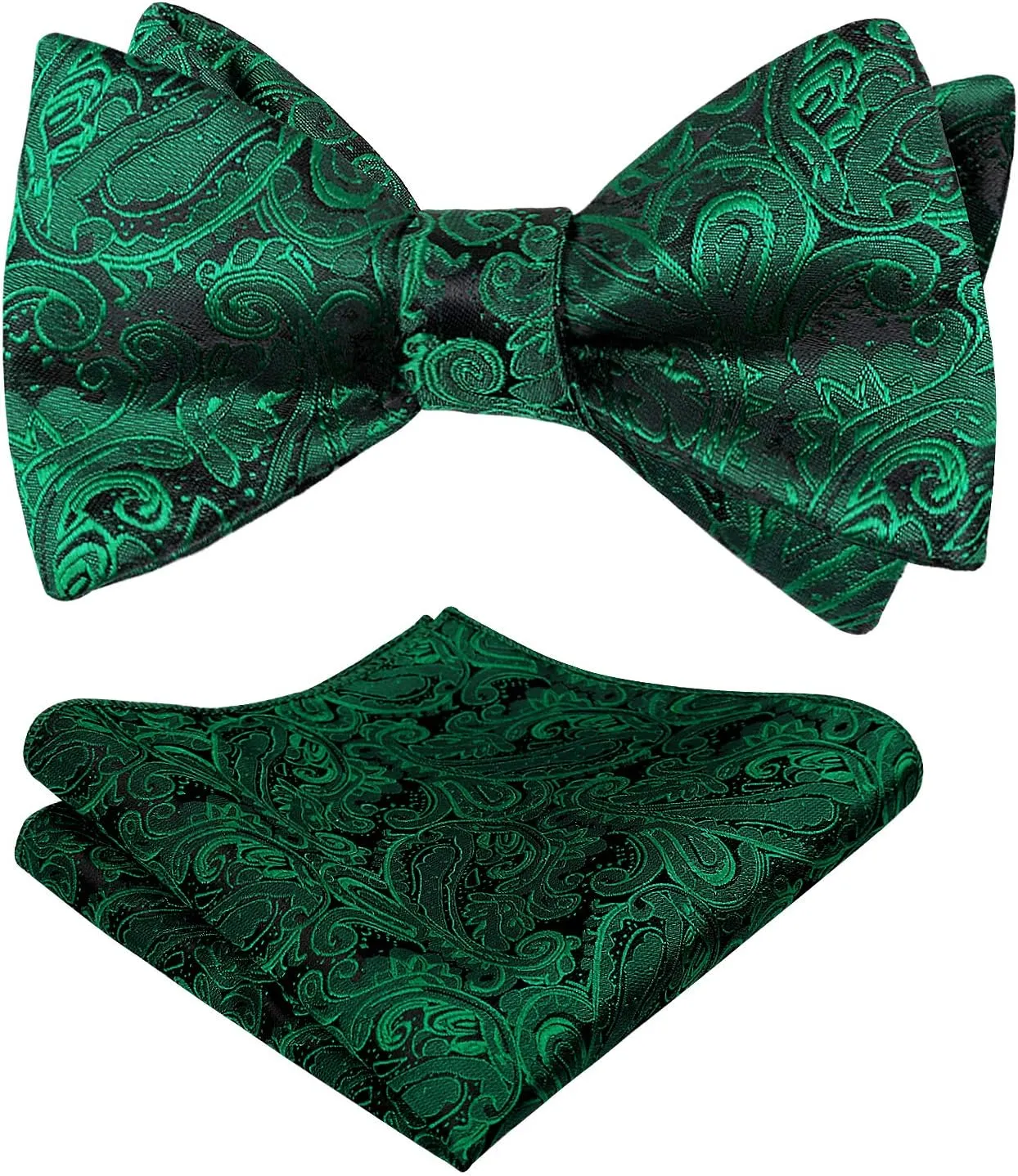 Alizeal Mens Paisley Jacquard Self-Tie Bow Tie Pocket Square Set