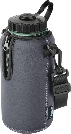 Beautyflier Neoprene Water Bottle Sleeve Insulator Cooler, Compatible with Nalgene Water Bottle 32 OZ, with Adjustable Shoulder Strap for Hydro Flask Wide Mouth Bottle 32oz, etc. (Gray)