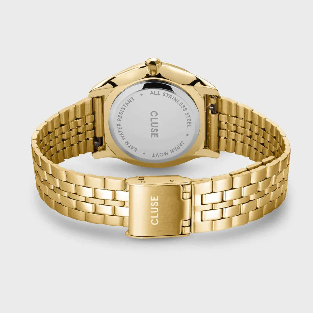 Cluse Féroce Petite Watch Steel, Leaf Texture Pool Blue, Gold Colour