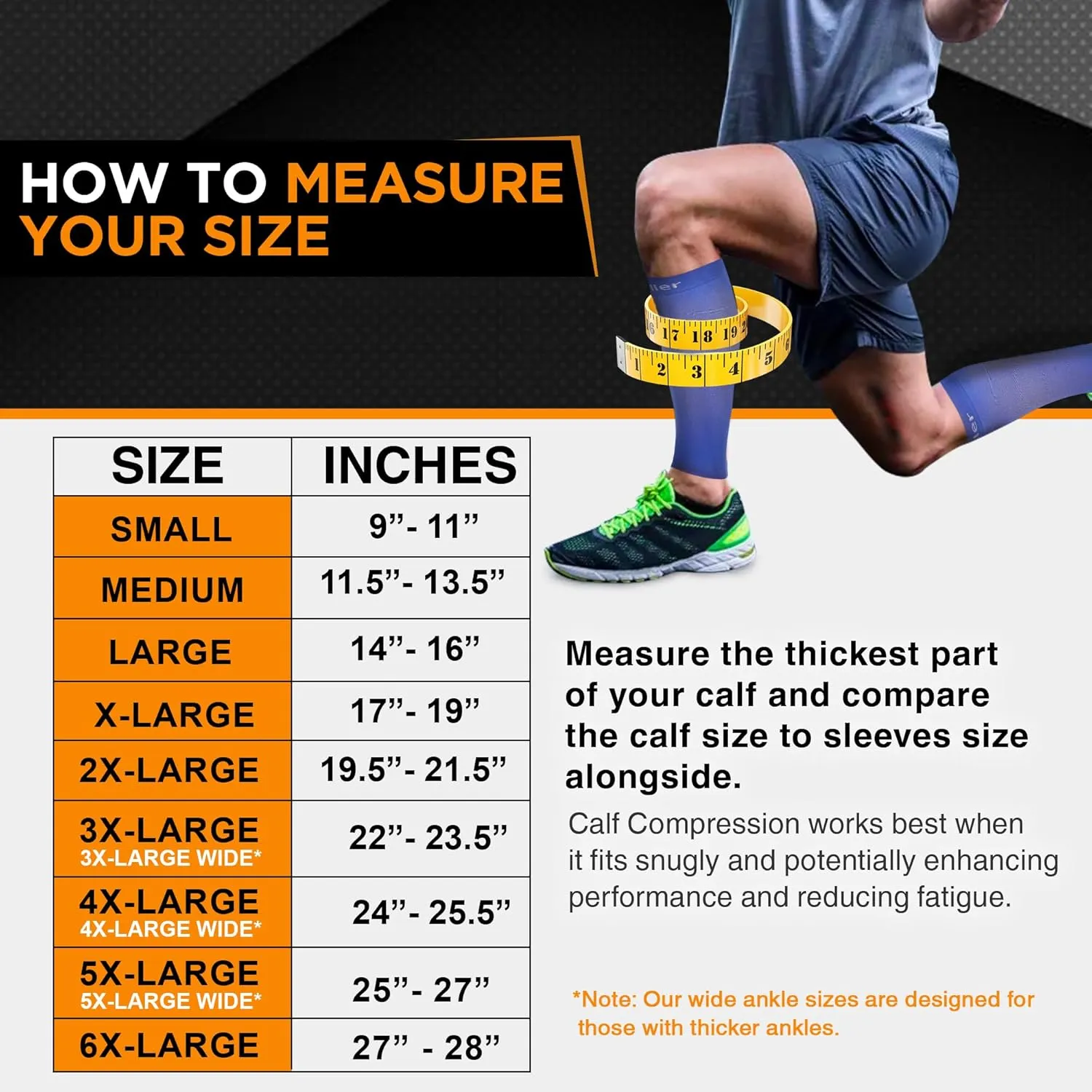 Doc Miller Compression Calf Sleeve for Men & Women, Premium Medical Grade, 20-30mmHg Graduated, Shin Splints, 1 Pair