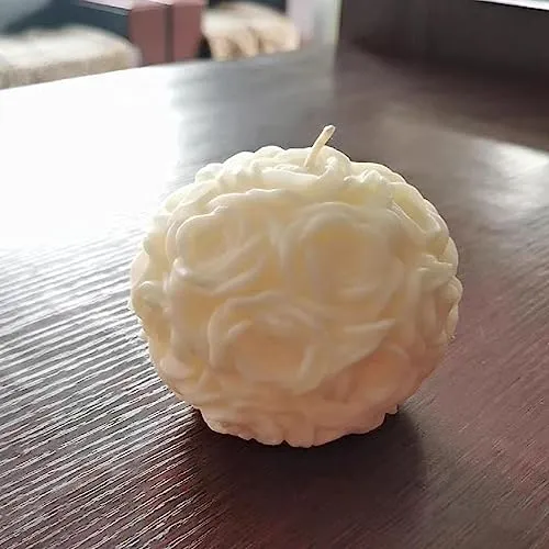 Elegant 3D White Rose Scented Floral Mini Candle - Exquisite Decorative Piece for Ambiance and Gifting