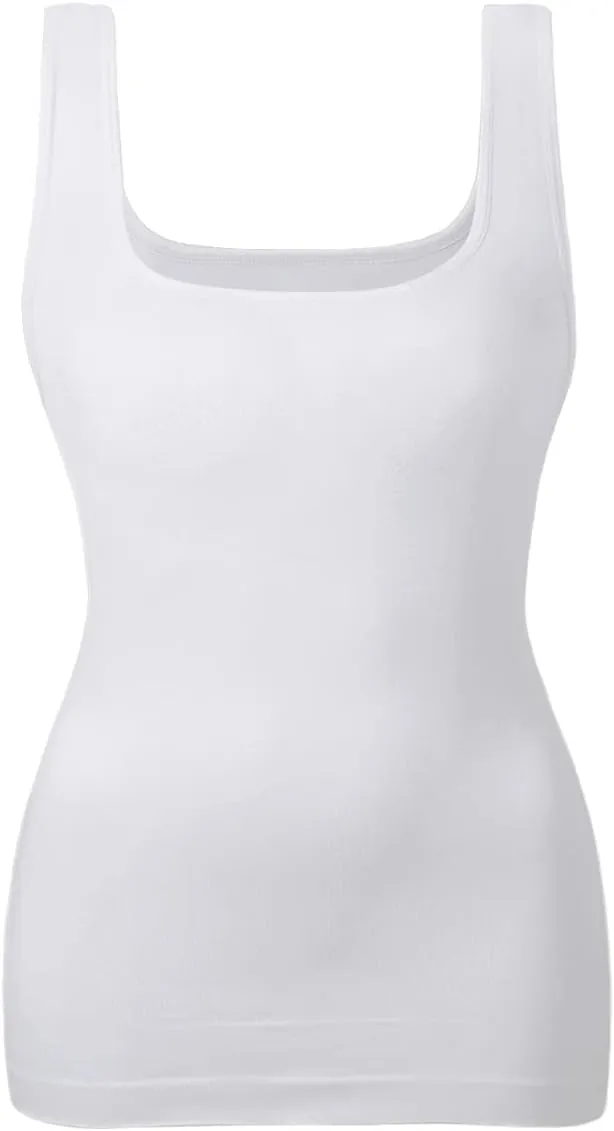 EUYZOU Women Tummy Control Shapewear Tank Tops Seamless Square Neck Compression Tops Slimming Body Shaper Camisole