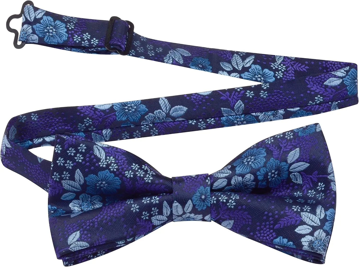 GUSLESON Adjustable Plaid Floral 6 Clips Y Shape Suspenders Pre-tied Bow Tie and Pocket Square Set with Gift Box