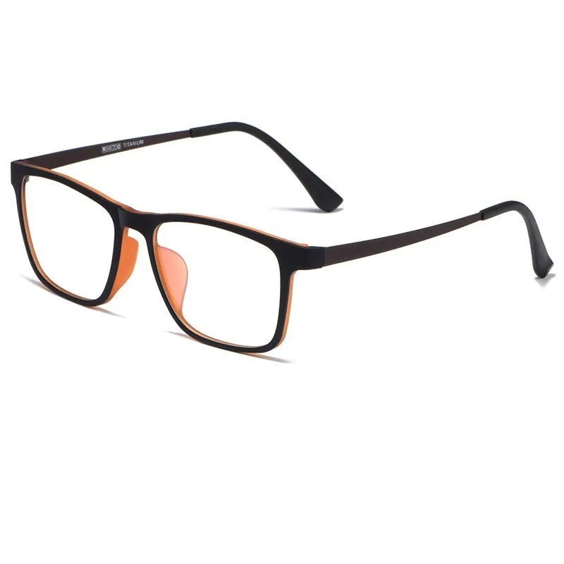 Hdcrafter Unisex Full Rim Square TR 90 Titanium Frame Eyeglasses 3068h