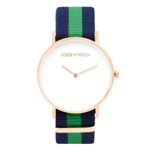 Joker & Witch Classic Stripes Blue Green Multicolor Strap Analog Watch for Women