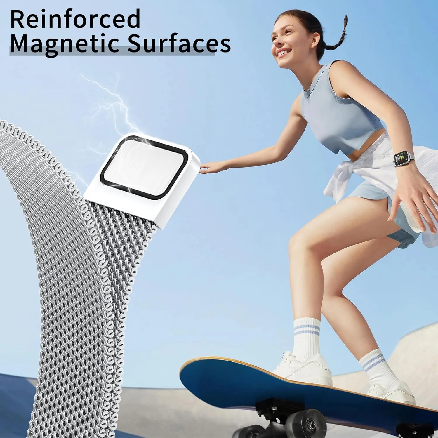 MARGE PLUS Slim Milanese Loop Compatible with Apple Watch Band for women 40mm 41mm 38mm 42mm, Stainless Steel Strap work on iWatch Series10 9 8 7 6 5 4 3 2 1 SE