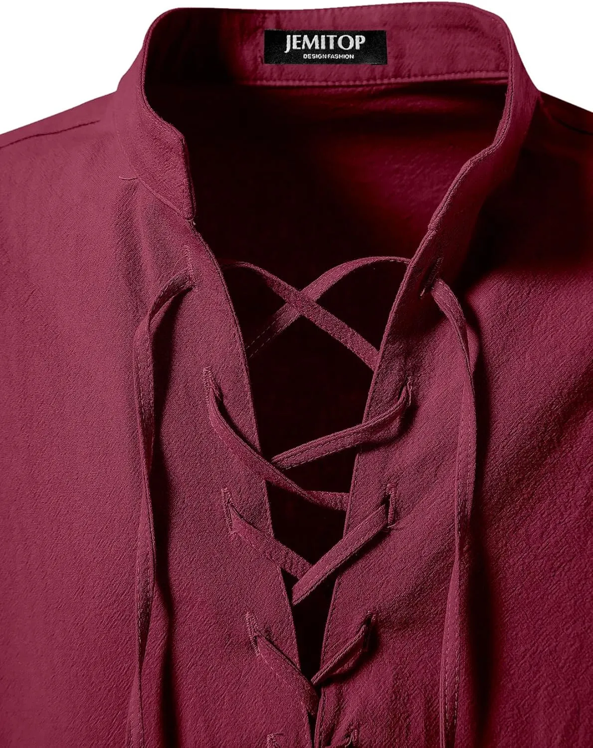 Men's Pure Cotton Retro Lace Up Shirts for Renaissance Pirate Viking Medieval