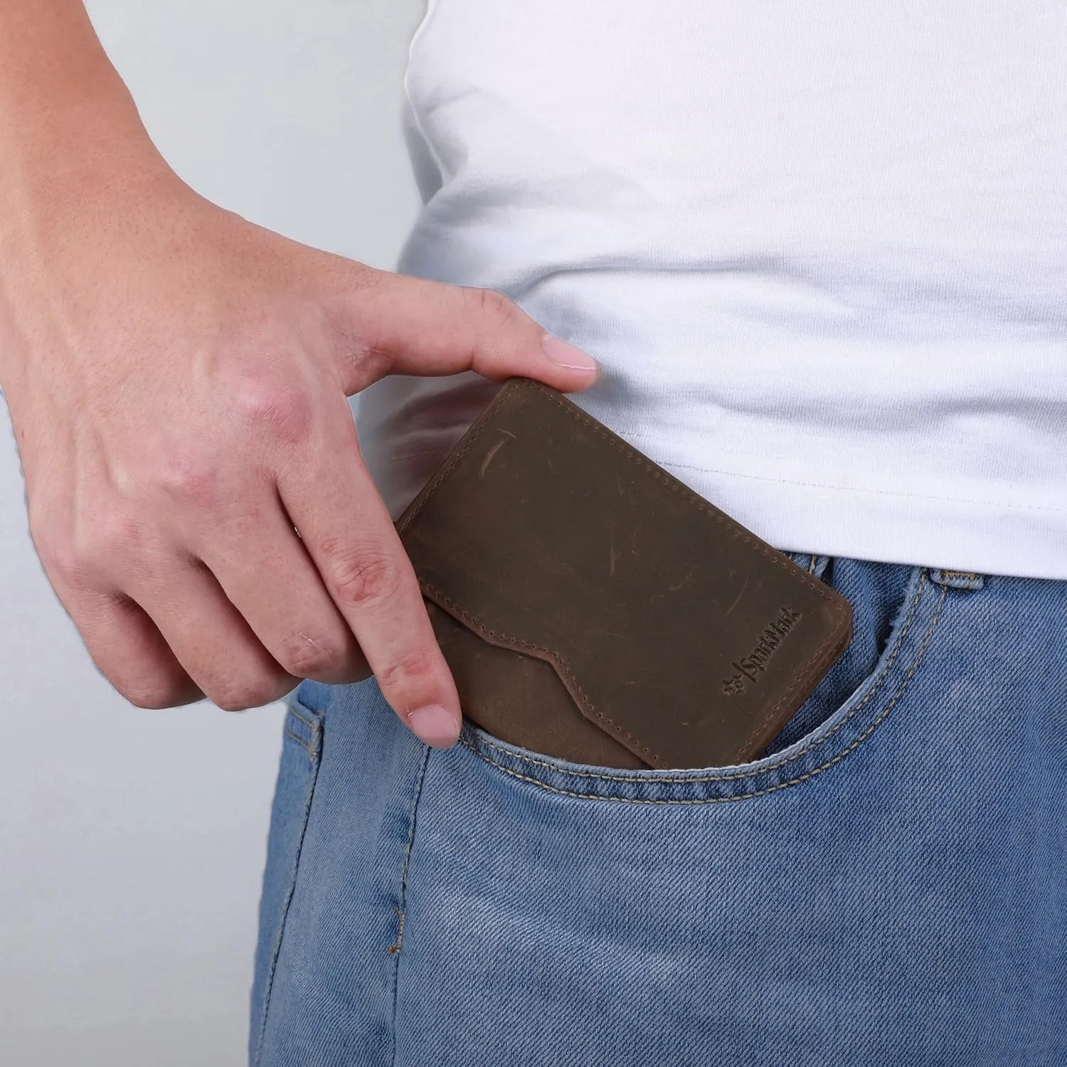 Minimalist RFID Wallet for Men and Women | Slim Bifold Credit Card Holder Wallet | Men's Business Card Case | Genuine Leather Front Pocket wallet with Gift Box