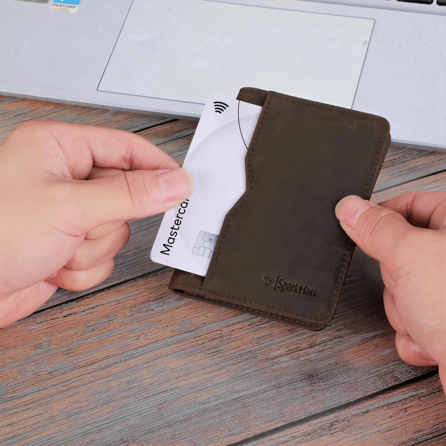 Minimalist RFID Wallet for Men and Women | Slim Bifold Credit Card Holder Wallet | Men's Business Card Case | Genuine Leather Front Pocket wallet with Gift Box
