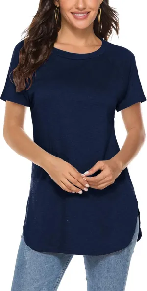 Newchoice Women's Casual Batwing Long Sleeve T Shirt Round Neck Basic Loose Tunic Tops