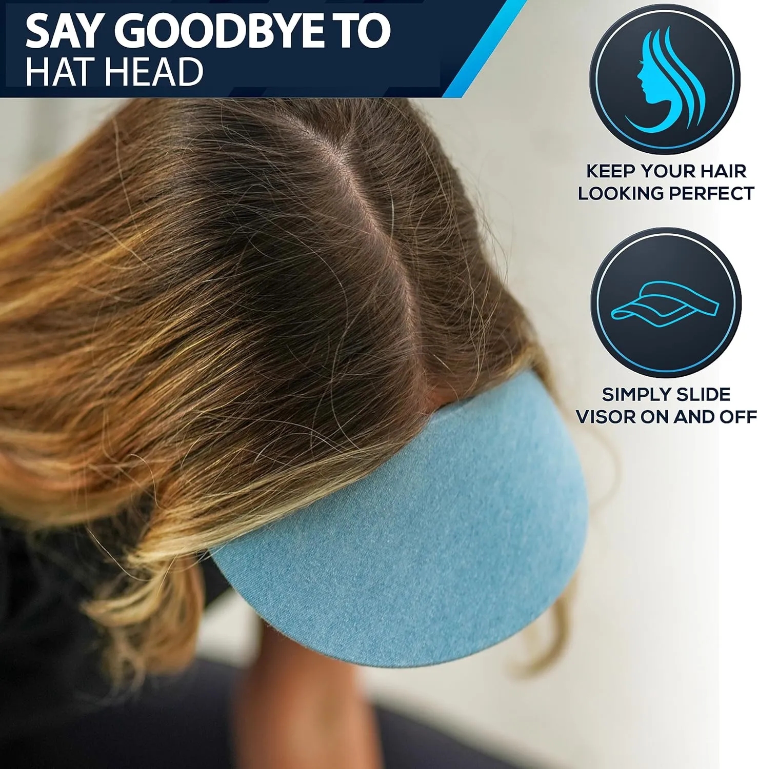 No Headache Sun Visor for Women | Stylish, Lightweight Square Brim Hat | Comfortable UV Protection for Golf, Tennis & Travel