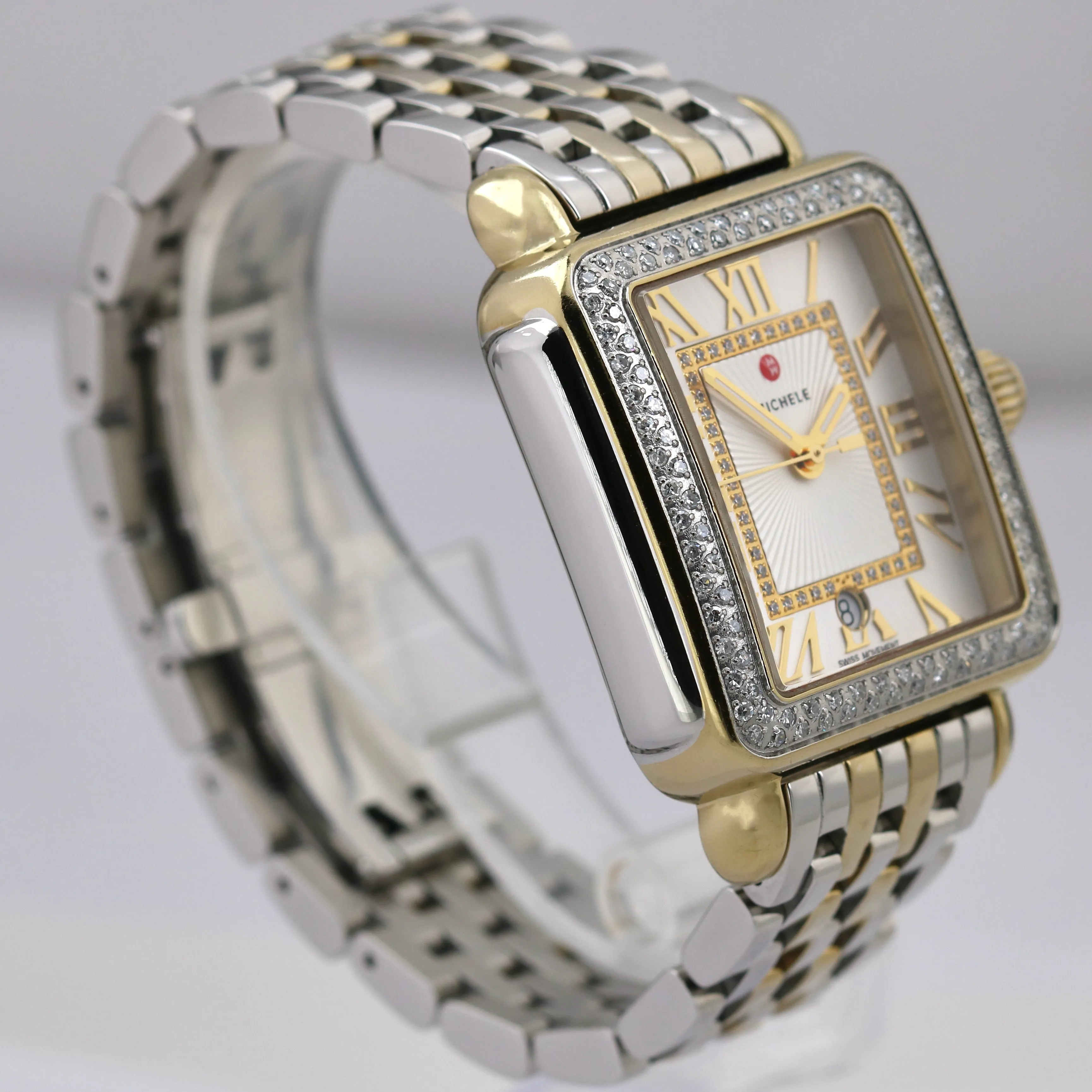 PAPERS Michele Deco Madison DIAMOND Sunray Steel Quartz 33mm MW06T01C5018 B P