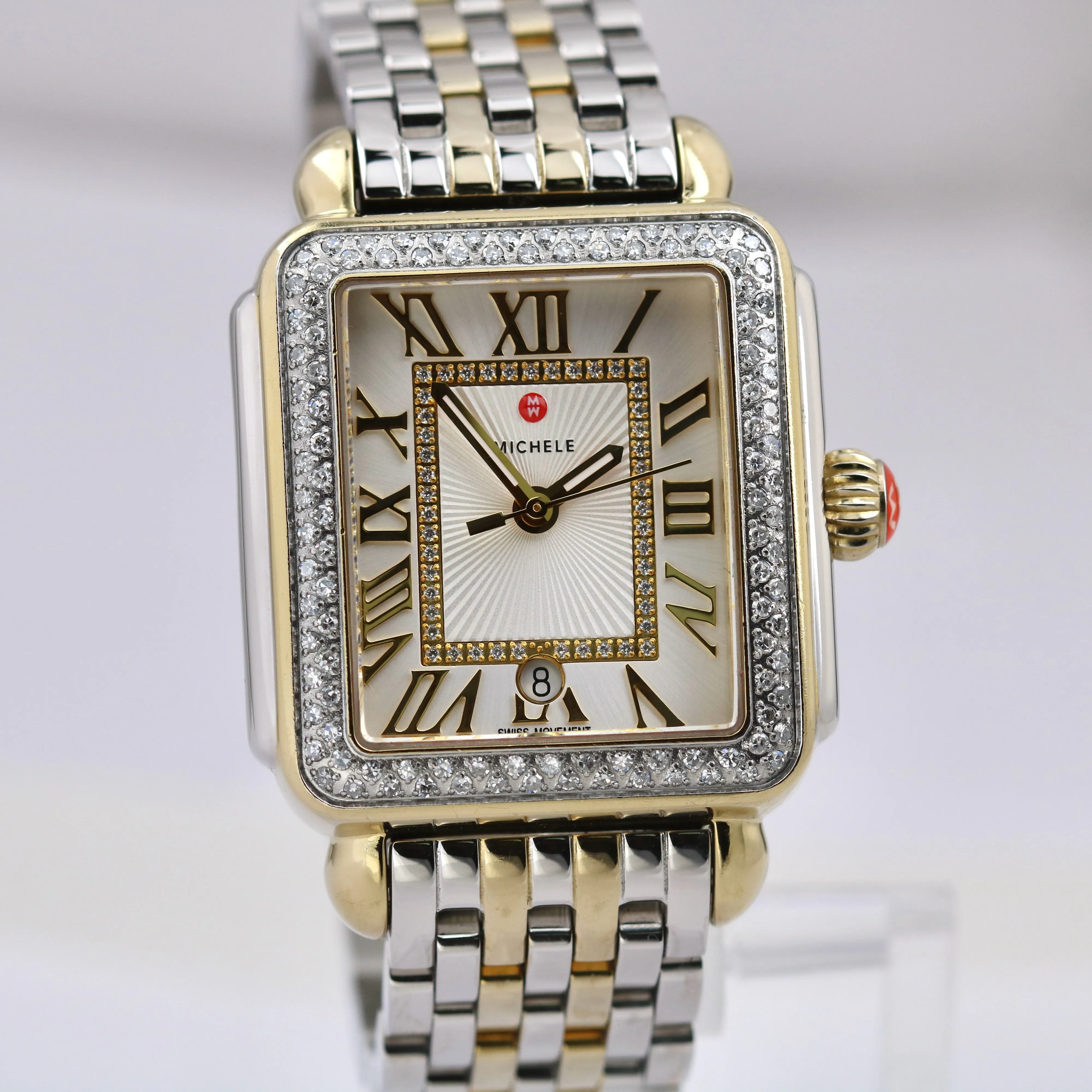 PAPERS Michele Deco Madison DIAMOND Sunray Steel Quartz 33mm MW06T01C5018 B P