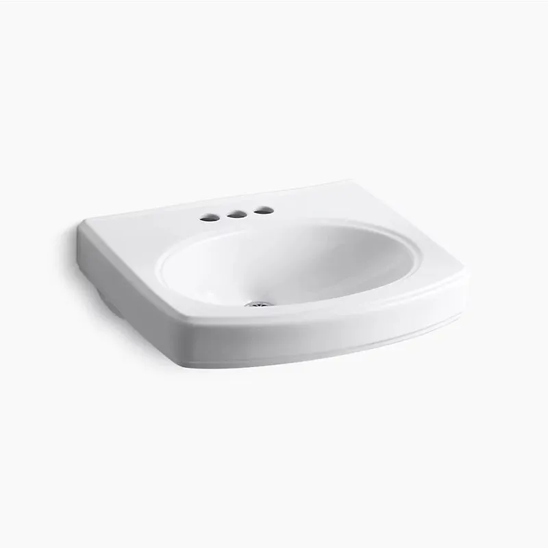 Pinoir 18" x 22" x 7.5" Vitreous China Wall Mount Bathroom Sink in White
