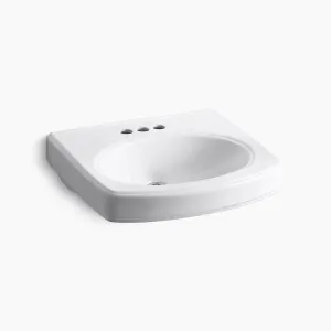Pinoir 18" x 22" x 7.5" Vitreous China Wall Mount Bathroom Sink in White