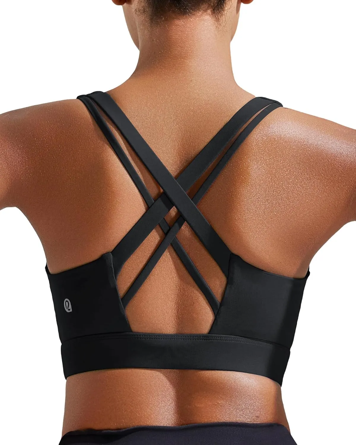 RUNNING GIRL Sports Bra for Women High Support,Criss-Cross Back Strappy Sports Bra Moulded Cup High Impact Workout Top