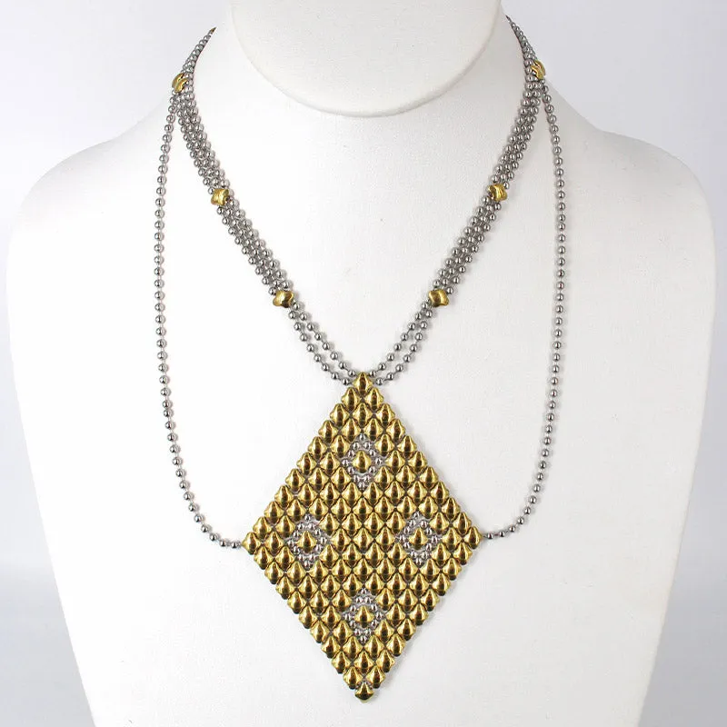 SG Liquid Metal Necklace1 - SS / Gold Titanium (Stainless Steel Necklace) by Sergio Gutierrez