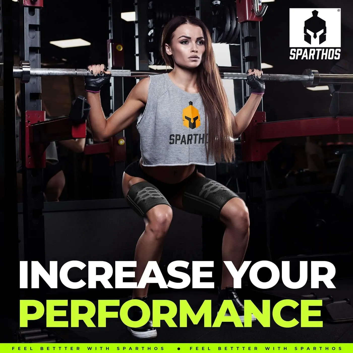 Sparthos Thigh Compression Sleeves (Pair)  Quad and Hamstring Support  Upper Leg Sleeves for Men and Women  Made from Innovative Breathable Elastic Blend  Anti Slip