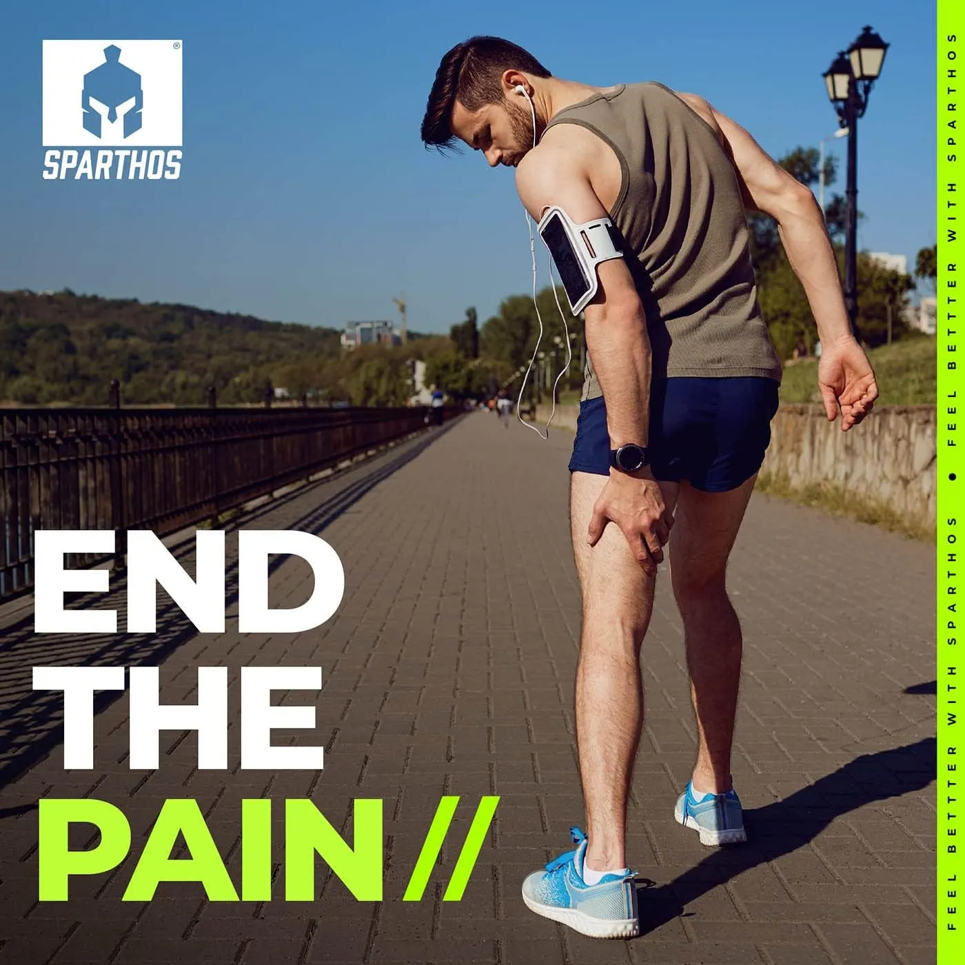 Sparthos Thigh Compression Sleeves (Pair)  Quad and Hamstring Support  Upper Leg Sleeves for Men and Women  Made from Innovative Breathable Elastic Blend  Anti Slip