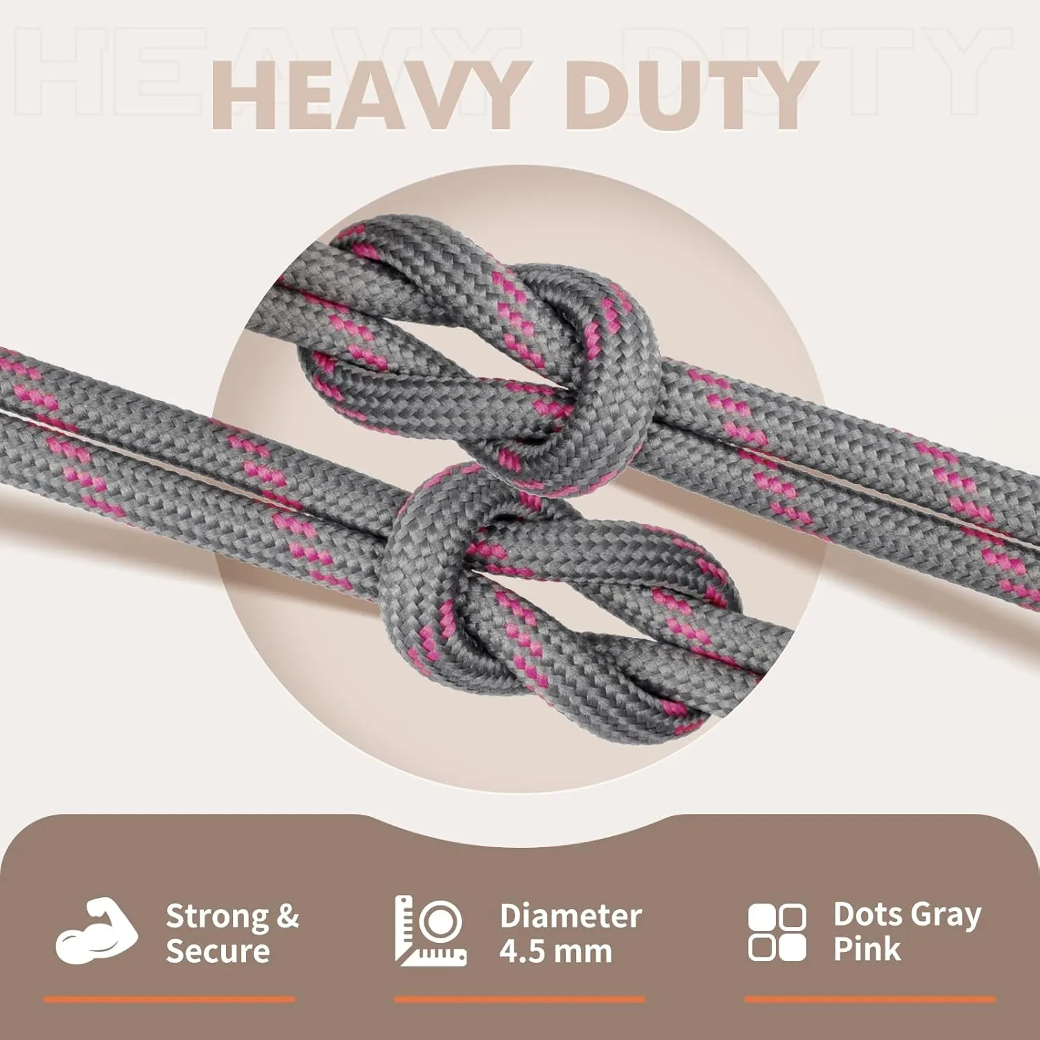 Stepace Round Shoelaces [2 Pairs] Heavy Duty Boot Shoe Laces for Hiking Work Boots
