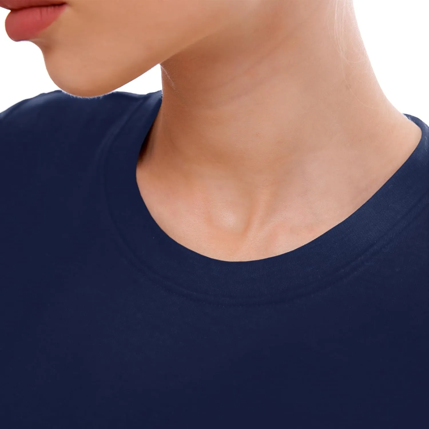 Walifrey Short Sleeve Bodysuits for Women Round Neck Basic Stretchy T Shirts Bodysuits Tops