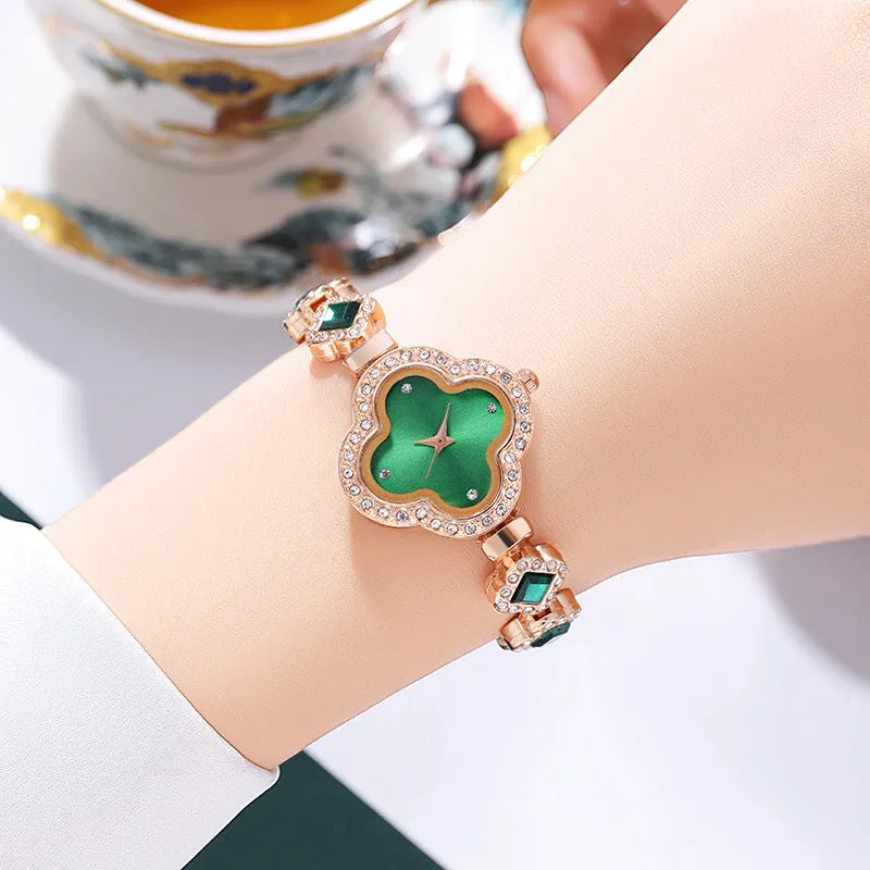 Women's Watches Bracelet Four Leaf Clover Dial Oval Square Round Mini  Waterproof Watch