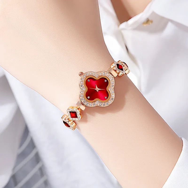 Women's Watches Bracelet Four Leaf Clover Dial Oval Square Round Mini  Waterproof Watch