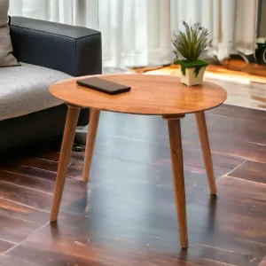 Wooden Twist Pokily Mango Wood Oval Shape Foldable Side Table